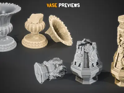 15 Game-Ready Damaged Vase - Vol 02 Low-poly 3D model