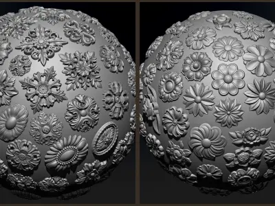 180 Ornament Brushes 4K Alphas and 3D Models- VOL 04 3D model