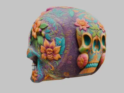 Sugar Skull Calavera 3D Model Low-poly 3D model
