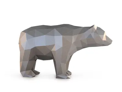 Low Poly Bear polygonal Low-poly 3D model