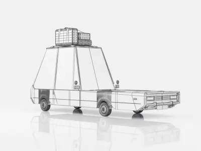 Cartoon car 3D model 8