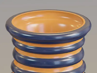 Vase05 orange and vase Low-poly 3D model