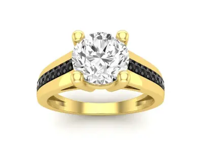 AV 474 Ladies Bridal Solitaire With Accents Engagement Ring 3D print model