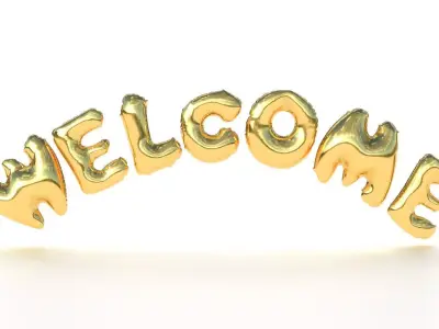 WELCOME BALLOONS Low-poly 3D model