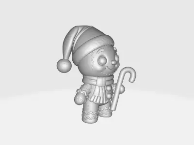 Adorable Gingerbread Man Christmas Holiday Cookie Character 3D print model