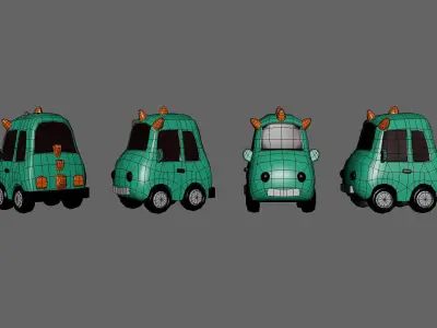 Cartoon Dragon Car Low-poly 3D model
