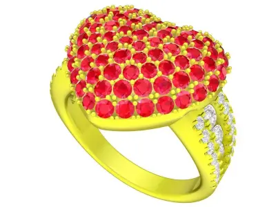 A5675 Luxury Diamond Heart Ring 3D Model 3D print model
