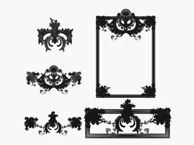 Forged Pattern Bracket Collection European Empire Style 3D model