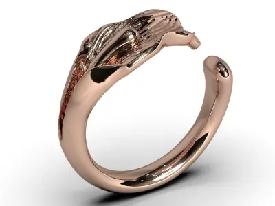 Jewelry ring lily petal 3D print model 3D print model