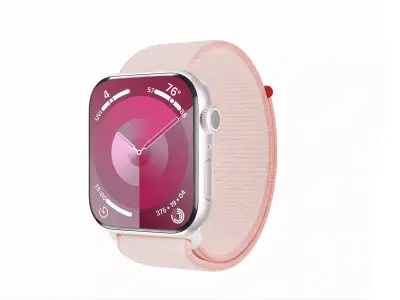  Apple Watch Series 9 Sport Loop Light Pink Low-poly 3D model