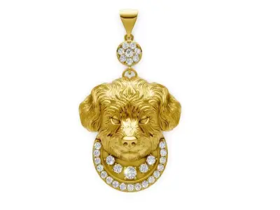 Dog Diamond Pendant 3D print model