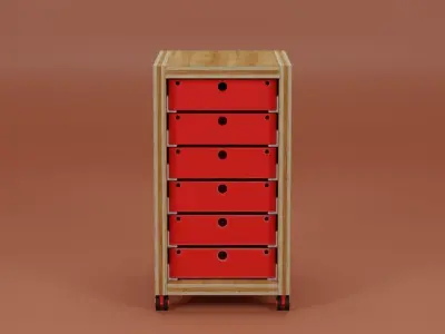 Stroller Drawers 33x39x56  Low-poly 3D model