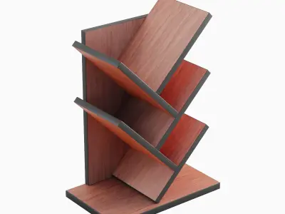Small Bookshelf B 03 Low-poly 3D model