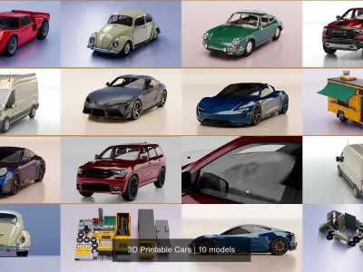 3D Printable Cars 3D Model Pack by My-Asset
