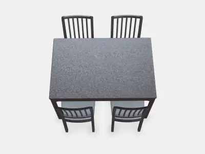 EKEDALEN - EKEDALEN Table and 4 chairs 1 Low-poly 3D model