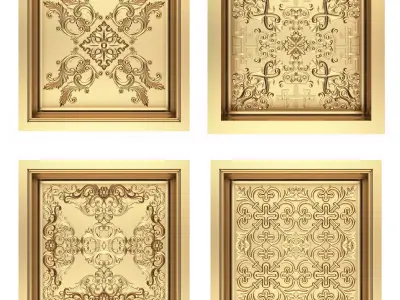 Collection of Ceiling Tiles Low-poly 3D model