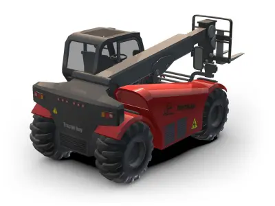  Tractor Hay Low-poly 3D model