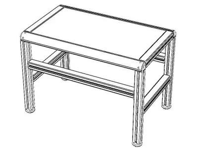 Aluminium Table with Glass Top 3D model
