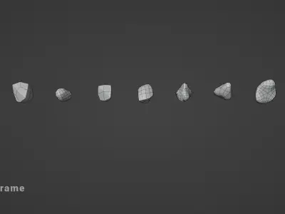 Collection of decorative stones Unity Asset Free low-poly 3D model