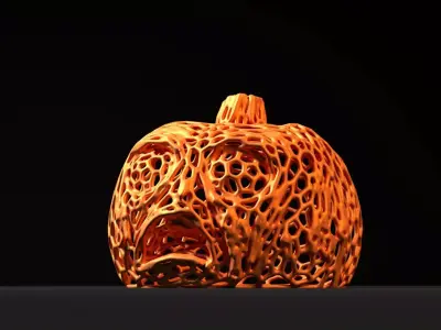 Scary pumpkin halloween 3D print model