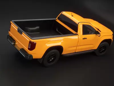Generic Modern Pickup Truck Short Cab Low-poly 3D model