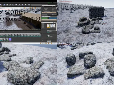 Rock 19 Low-poly 3D model ue4 unity Low-poly 3D model