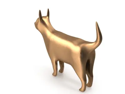 Dog PBR golden Low-poly 3D model