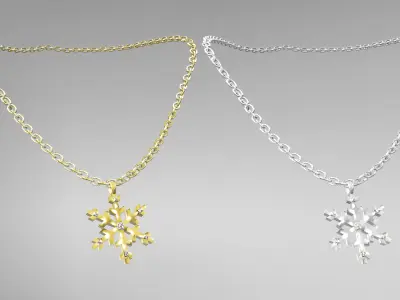 Snowflake Necklace Low-poly 3D model