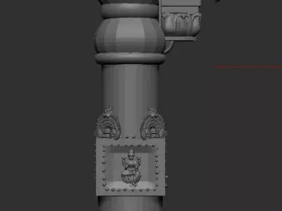 Indian Temple Pillars with Traditional designs Free 3D model