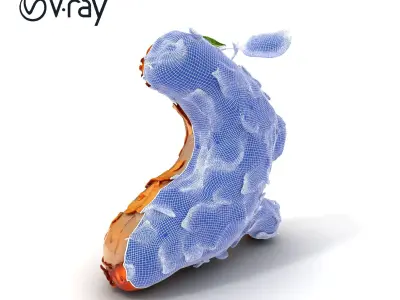 Dry Tree Branch with Leaves Model Pack Low-poly 3D model