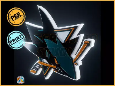San Jose Sharks logo - Cinematic - 3D print 3D model