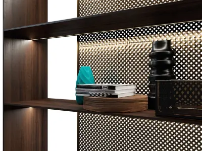 AVA BOOKSHELVES AND MULTIMEDIA 3D model
