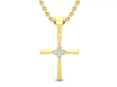 AV 683 Diamond Ladies Cross Pendant 3D print model