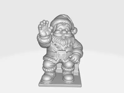 Santa Claus Waving Figurine Christmas Decoration  Holiday  3D print model