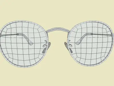 Round Polarized Sunglasses Low Poly PBR Realistic Low-poly 3D model