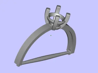 Womens Two piece solitaire ring 3D print model