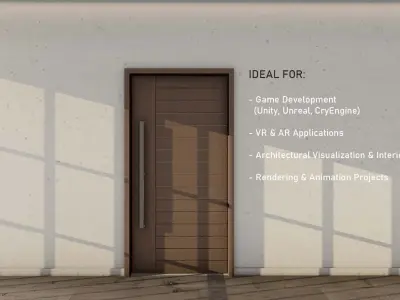 Realistic Dark Walnut Door for luxury interiors Door 6 Low-poly 3D model