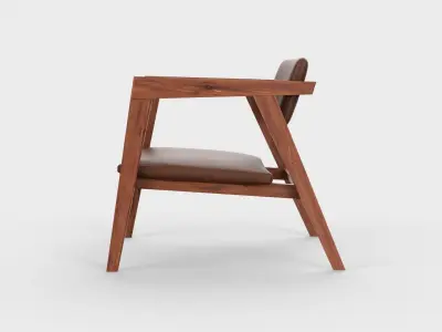 Eclipse Arm-Chair leather Low-poly 3D model