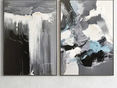 Plaster Two Photo Frame E-26 Low-poly 3D model