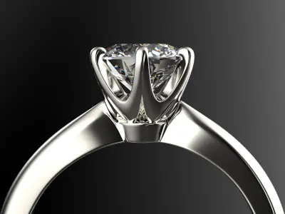 Engagement diamond ring set 0068 V1 3D print model