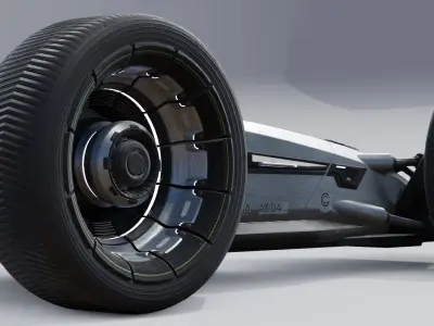 SCI-FI Futuristic F1-Rollcage Concept Racing Car - Unreal Ready Low-poly 3D model