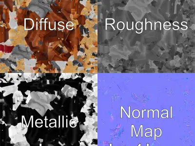 Medieval Treasure Chest with Weapons and Riches Low-poly 3D model