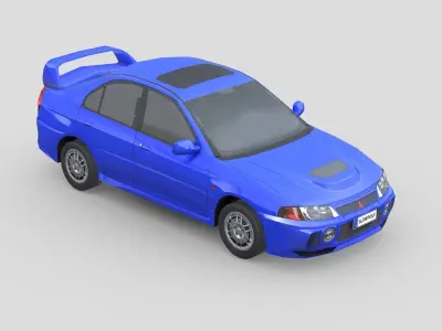 Mitsubishi Lancer Evolution 1997 Low-poly 3D model