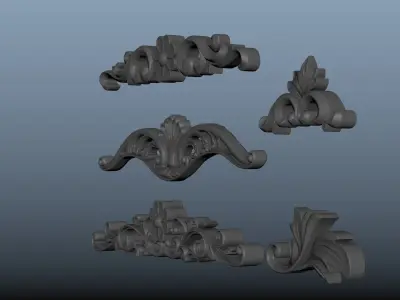 Gate Iron Flower Metal Art Decoration 3D model