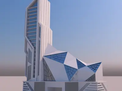 0052 - Futuristic Deconstruction Skyscraper 3D model