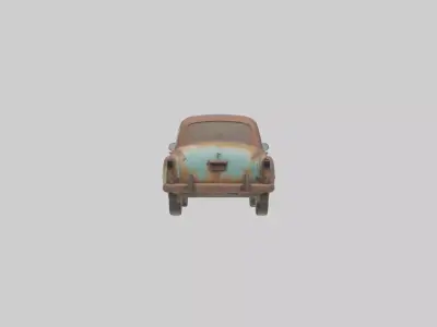 Old Rusty Car Model Low-poly 3D model