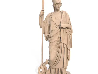 Athena Pallas Classical Greek Sculpture PBR  3D model