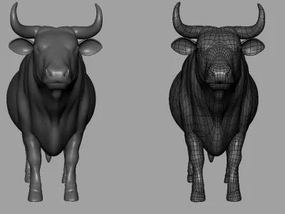 Bull BaseMesh Low-poly 3D model