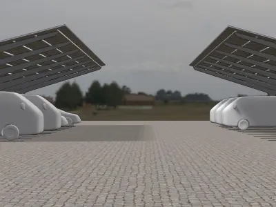 Solar carport 23U01 3D model