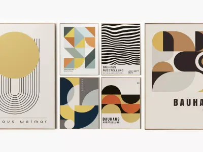 Bauhaus BlueYelloy posters 3D model